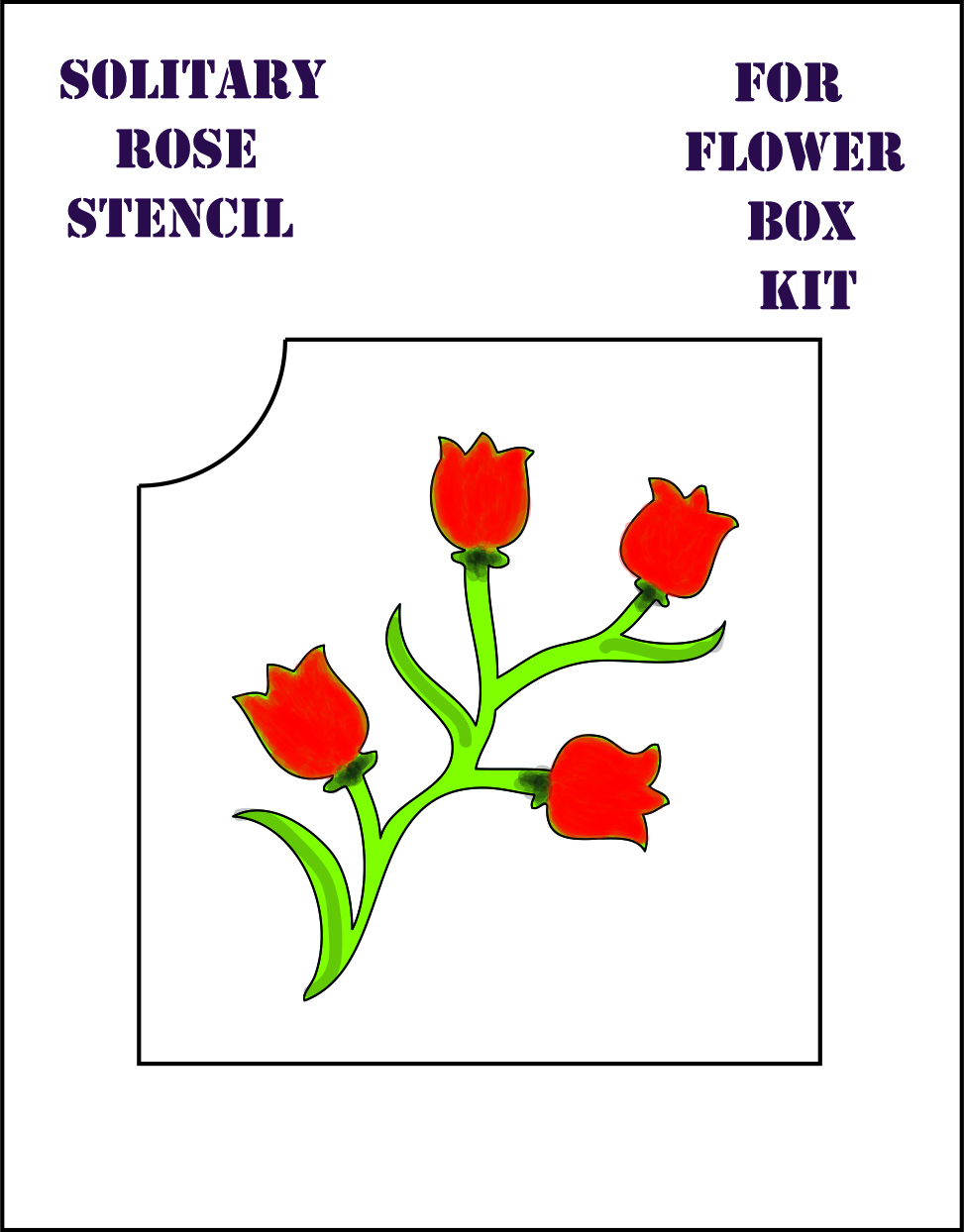 Lone Rose Stencil for Flower Box Keepsake Kit